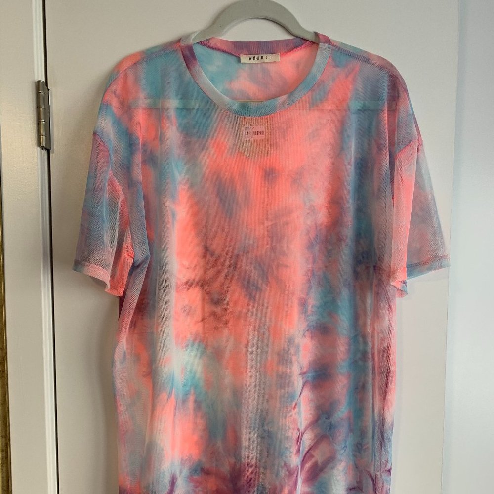 Mesh Cloud Wash T-Shirt Dress